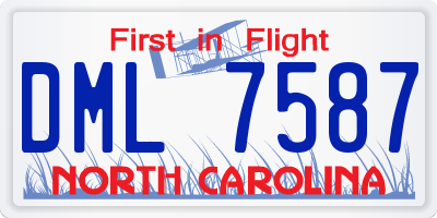 NC license plate DML7587