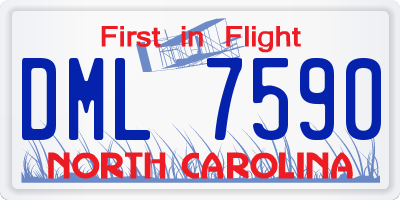 NC license plate DML7590
