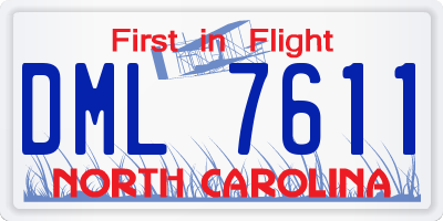 NC license plate DML7611