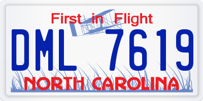 NC license plate DML7619