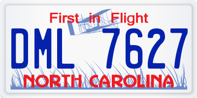 NC license plate DML7627