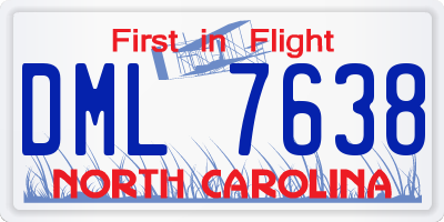 NC license plate DML7638