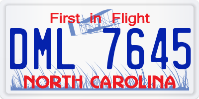 NC license plate DML7645