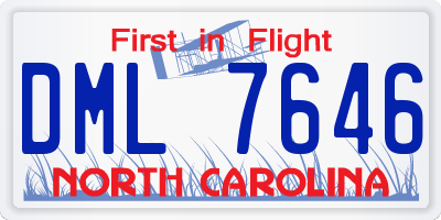 NC license plate DML7646