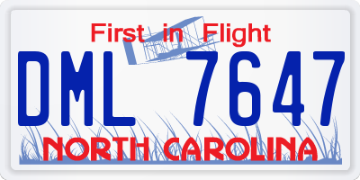 NC license plate DML7647