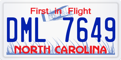 NC license plate DML7649