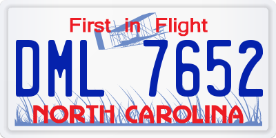 NC license plate DML7652