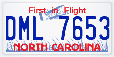 NC license plate DML7653