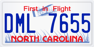 NC license plate DML7655