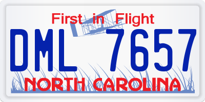 NC license plate DML7657