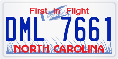 NC license plate DML7661
