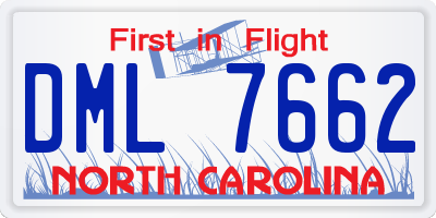 NC license plate DML7662