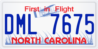 NC license plate DML7675