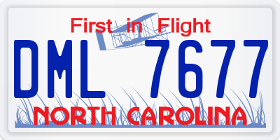 NC license plate DML7677