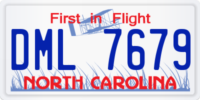 NC license plate DML7679