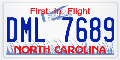 NC license plate DML7689
