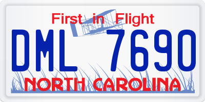 NC license plate DML7690