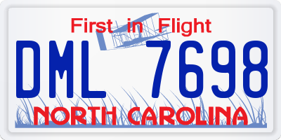 NC license plate DML7698
