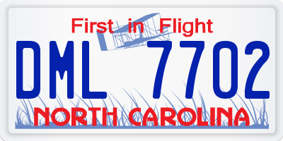 NC license plate DML7702