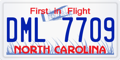 NC license plate DML7709