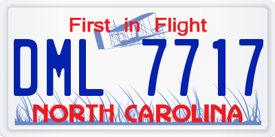 NC license plate DML7717
