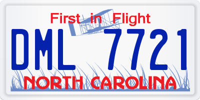 NC license plate DML7721