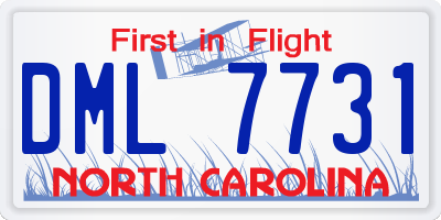 NC license plate DML7731