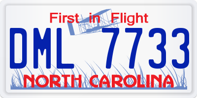 NC license plate DML7733