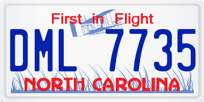 NC license plate DML7735