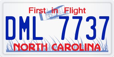 NC license plate DML7737