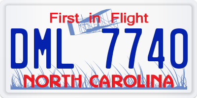NC license plate DML7740