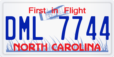 NC license plate DML7744