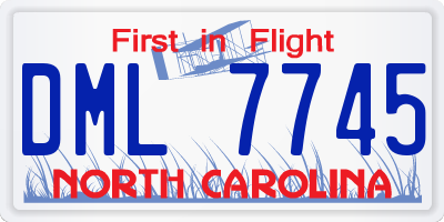 NC license plate DML7745
