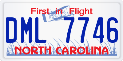NC license plate DML7746