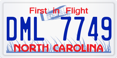 NC license plate DML7749