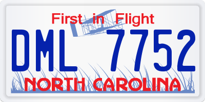 NC license plate DML7752