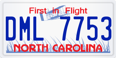 NC license plate DML7753