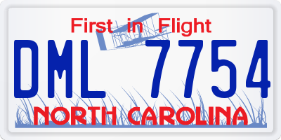 NC license plate DML7754