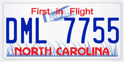 NC license plate DML7755