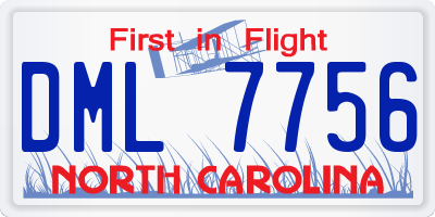 NC license plate DML7756