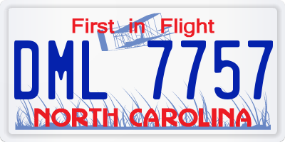 NC license plate DML7757