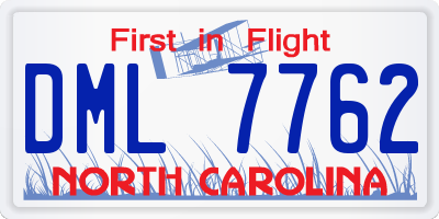 NC license plate DML7762