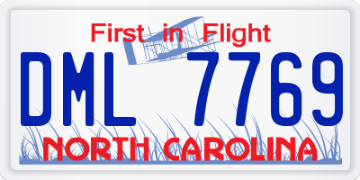 NC license plate DML7769