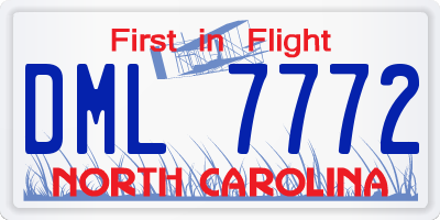 NC license plate DML7772