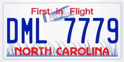 NC license plate DML7779
