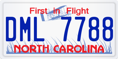 NC license plate DML7788