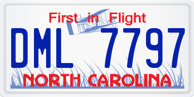 NC license plate DML7797
