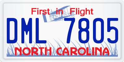NC license plate DML7805