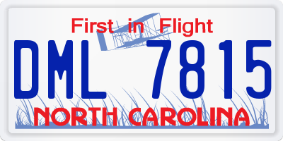 NC license plate DML7815
