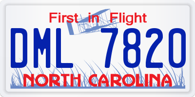 NC license plate DML7820